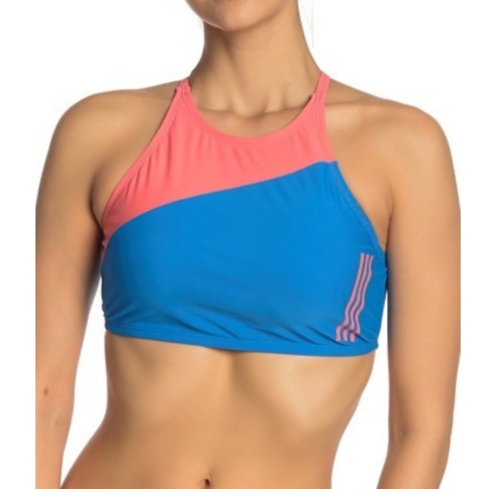 ADIDAS High Neck Colorblock Lace-Up Bikini TOP